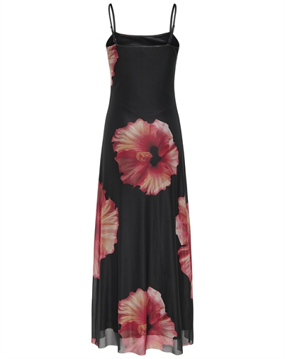 Jdy - JDYLea Mesh Kjole - Black/ Hibiscus